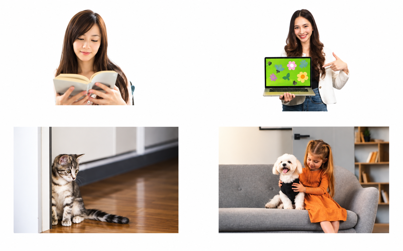Câu đọc 11 đến 13 - hình A đến D